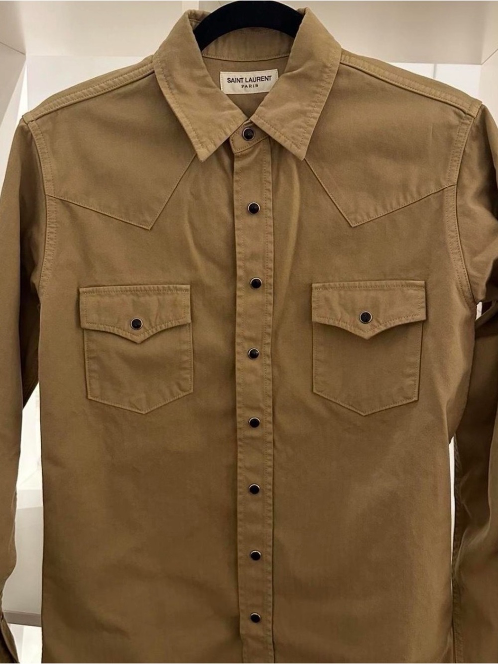 Saint Laurent Tan Western-Style Button-Down Shirt